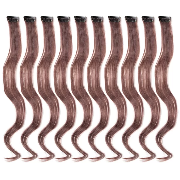 Clip in Hair Extensions,10Pcs/Pack Colored Curly Wave Hair Extensions Party Highlights Long Curly Synthetic Hairpieces for Women - Image 23