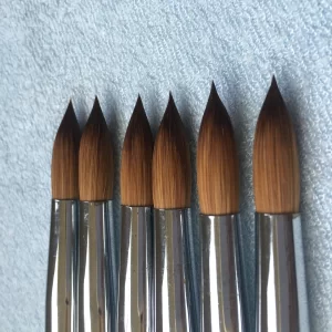 Big Size Round Sharp 1pcs 10#12#14#16#18#20#22#24 Kolinsky Sable Drawing Acrylic Nail Art Brush Red Wood Crystal Manicure Salon