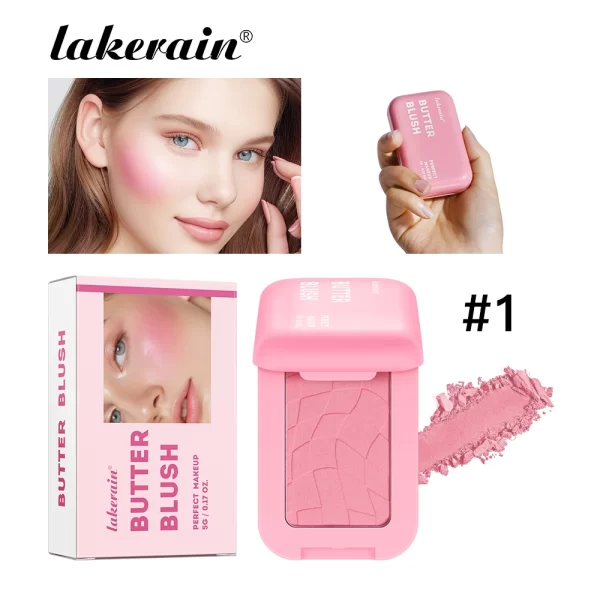 Butter Blush Single Color Matte Natural Cheek Tint Waterproof Face Contouring Cosmetics Blush Powder Face Soft Female Makeup - Image 13