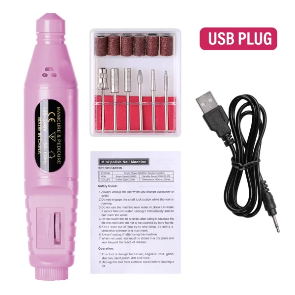 Professional Electric Nail Drill Machine Manicure Tools Pedicure Drill Set Portable Nail File Nail Drill Equipment - Image 15