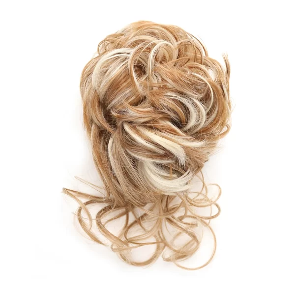 Messy Bun Synthetic Hair Piece Claw Clip Curly Wavy Hair Bun Tousled Updo Scrunchie Long Beard Chignon Ponytail for Daily Wear - Image 19