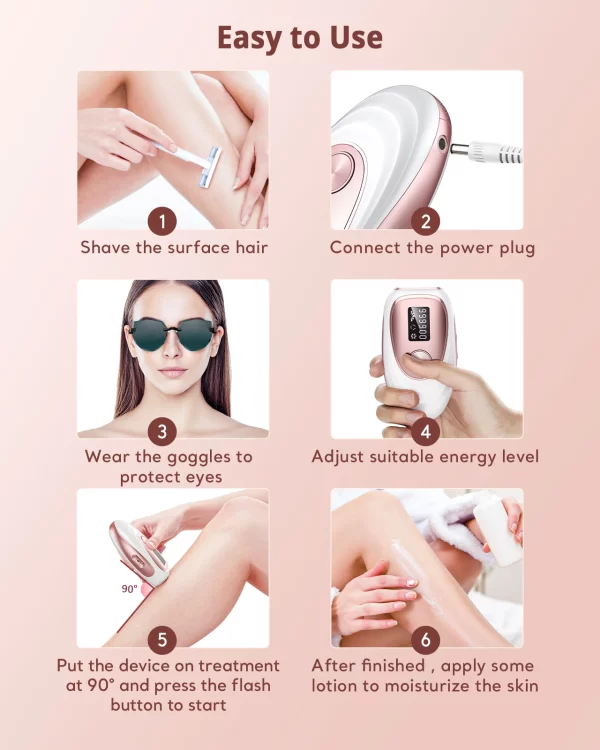IPL Hair Removal Ice Cooling Women Men Upgraded 999,900 Flashes 5 Levels Permanent whole body Hair Removal Device Laser Epilator - Image 6