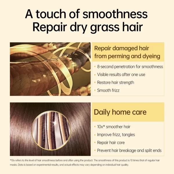 PURC Perm Dyeing Damage Hair Mask Keratin Frizz and Dry Smooth Cream Protein Essence Shiny Treatment Hair Care Salon Products - Image 3