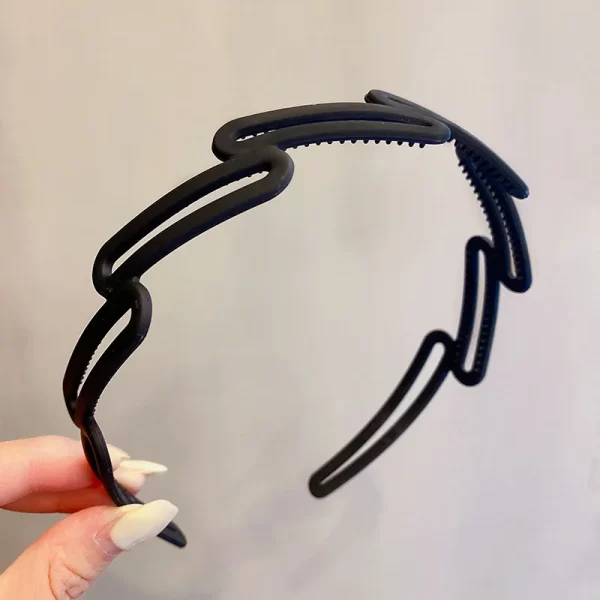 Elegant Solid Color Wave Hairbands For Women Trendy Toothed Non-slip Hair Combs Hair Accessories Girl Face Wash Sports Headbands - Image 41
