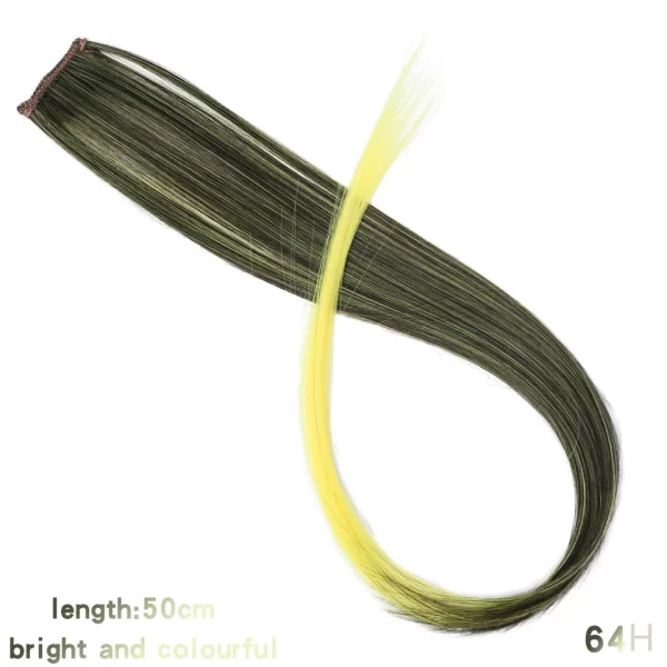 Synthetic 18" Feathers Hair Clip in One Piece Hair Extension DIY Colorful Hairpiece For Fashion Beautiful Girls - Image 35