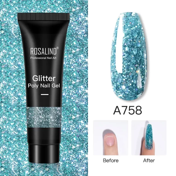 ROSALIND Multicolor Poly Nail Polish Gel Acrylic Extension Gule Profession Semi Permanent Resin Art Crystal Nail Glue 15ML/30ML - Image 23