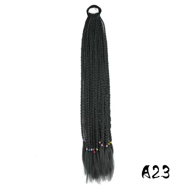 Synthetic Colored Braided Ponytail Hair Extension 60CM Elastic Rubber Band Braiding Ponytail Hair Extensions For Girls - Image 15