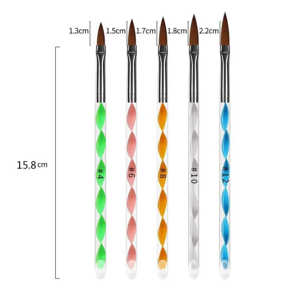 Hot Sale High Quality 5 Pcs Fashion Acrylic UV Gel Nail Art Builder Brush Pen Set Nail Art Painting Drawing Brush Manicure Tools - Image 4