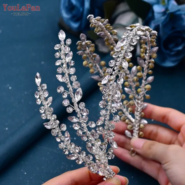 YouLaPan HP496 Rhinestone Bridal Headband Woman Headpiece Wedding Hair Accessories Bride Tiara Pageant Headdresses Wedding Tiara - Image 5