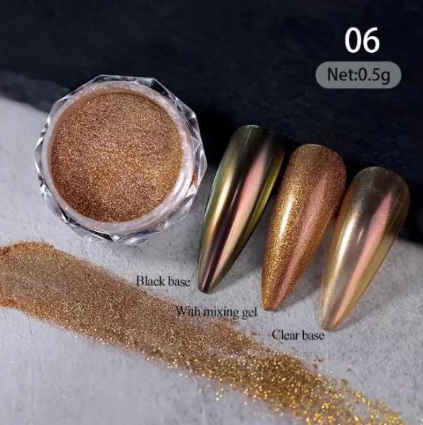 1jar Gradient Chrome Nail Powder Optical Neon Mirror Powder Metallic Mirror Effect Chameleon Pigment Glitter For DIY Manicure - Image 33