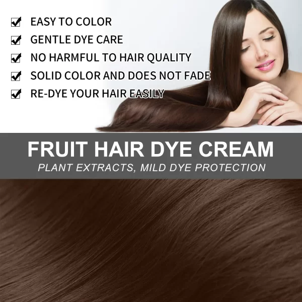 EELHOE Permanent Hair Dye Cream with Comb Long Lasting Cover Gray White Hairs Pure Plant-Based Hairdye Fruit Black Hair Cream - Image 6
