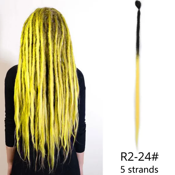 5strands Dreadlocks Hair Extensions Synthetic Faux Locs Crochet Hair Braids Hip-hop Knotless Hook Ombre Braiding African Tribe - Image 32