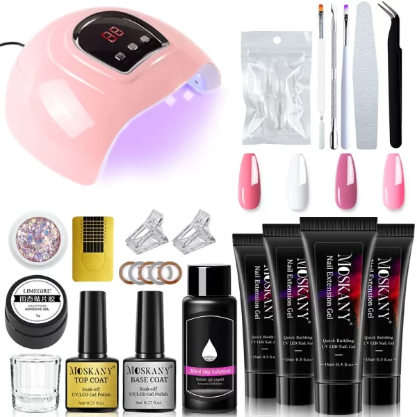 Manicure Set Complete Gel Nail Kit With LED UV Lamp Nail Drill Machine Polygels Kit For Nails Extension Gel Nail Art Kit Tools - Image 10