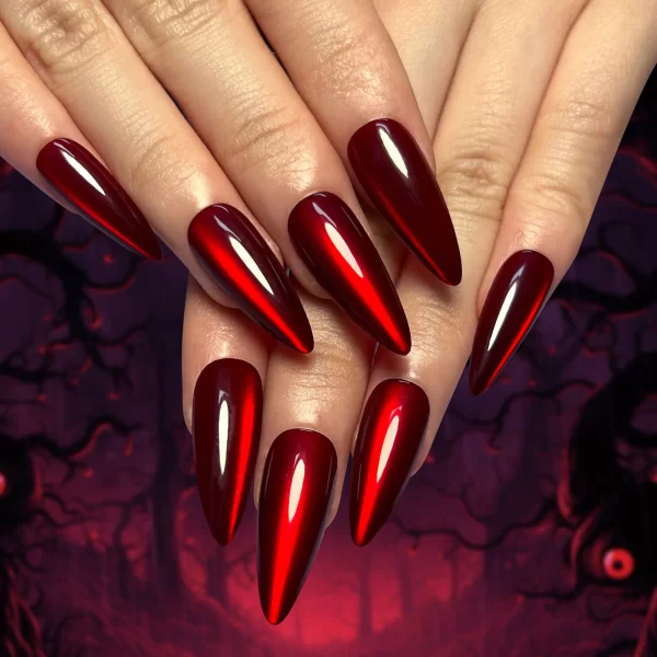 24Pcs Black Y2k Fake Nails with Diamond Halloween Long Almond False Nail Butterfly Design Wearable Oval Press on Nails Tips - Image 20