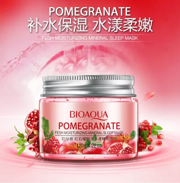 BIOAQUA Sleeping Face Mask Cream 120g No Wash Pomegranate Kiwif Fruit Snail Soothing Gel Night Cream Skin Care for Moisturizing - Image 3