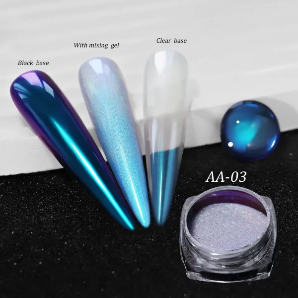 1jar Gradient Chrome Nail Powder Optical Neon Mirror Powder Metallic Mirror Effect Chameleon Pigment Glitter For DIY Manicure - Image 14