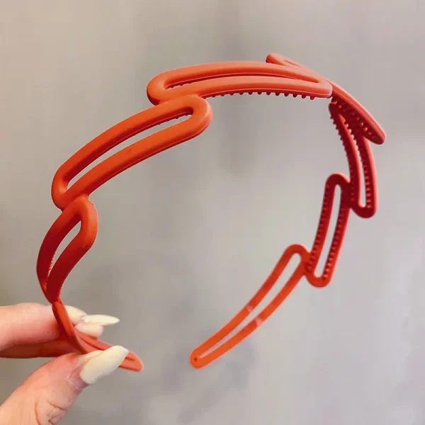Elegant Solid Color Wave Hairbands For Women Trendy Toothed Non-slip Hair Combs Hair Accessories Girl Face Wash Sports Headbands - Image 43