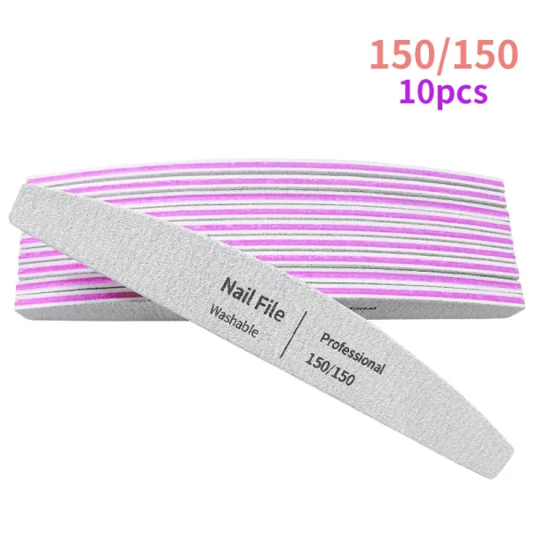 Nail File 100 to 180 Professional Tools Emery for Manicure Lime 240 Sandpaper Gel Polishing Files for Nails Buffers Set Polisher - Image 17