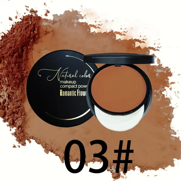 3 color bronzer, sculpting matte powder, waterproof, full coverage, press-on powder, natural color, with puff - Image 7