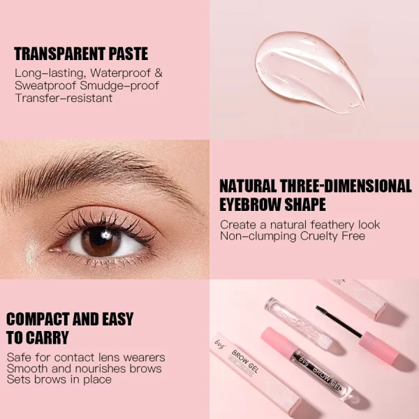 Waterproof Transparent Gel Eyebrow Styling Cream Long Lasting Fixing Natural Makeup Clear Liquid Eyebrow Styling Cream Cosmetic - Image 5