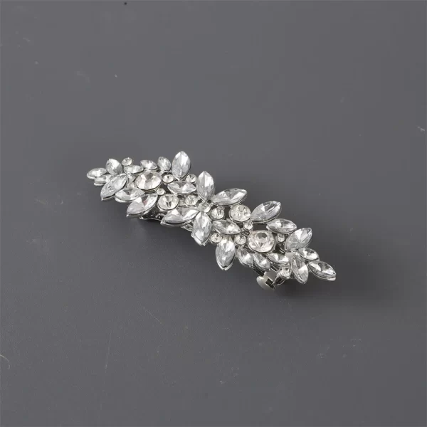 Luxury Rhinestones Faux Pearl Spring Clip Women Elegant Crystal Leaf Flower Hairpins For Bridal Wedding Headdress Accessories - Image 12