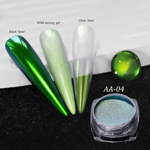 1jar Gradient Chrome Nail Powder Optical Neon Mirror Powder Metallic Mirror Effect Chameleon Pigment Glitter For DIY Manicure - Image 15