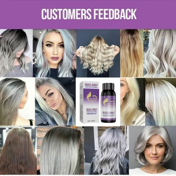 Color Fixing Hair Dye Shampoo to Cover Gray Hair Fade Yellow After Bleach Hair Shampoo Non-irritating Purple Shampoo for Blonde - Image 3