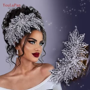 YouLaPan HP413 Wedding Head Piece for Bride Crystal Headband Bridal Hair Accessories Rhinestone Women Headdress Bride Headwear
