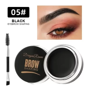 Matte Eyeliner Eyebrow Cream Gel 2 in 1 Waterproof Long Lasting Contouring Brown Black Brow Cream with Brushes Makeup Cosmetics