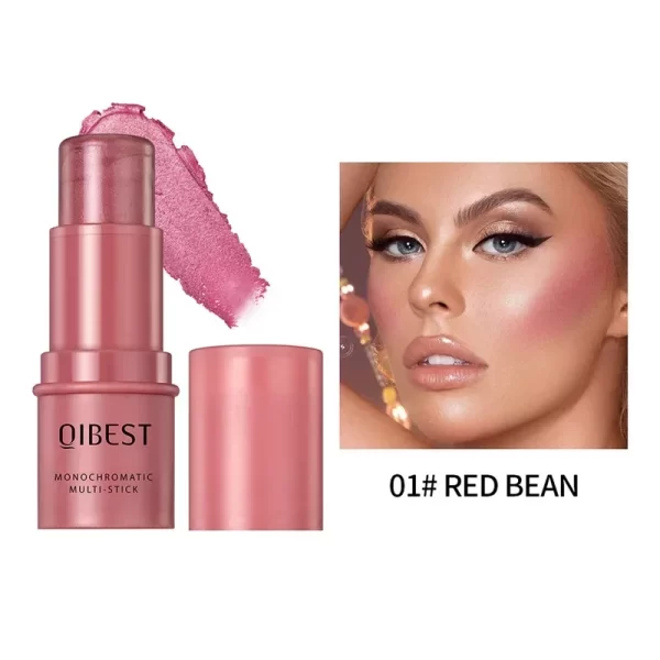 3-in-1 Cheek Blush Stick Lip Tinted Eyes Cheek Lips Brighten Cream Water-resistant Moisturizing Face Contouring Shadow Blusher - Image 8