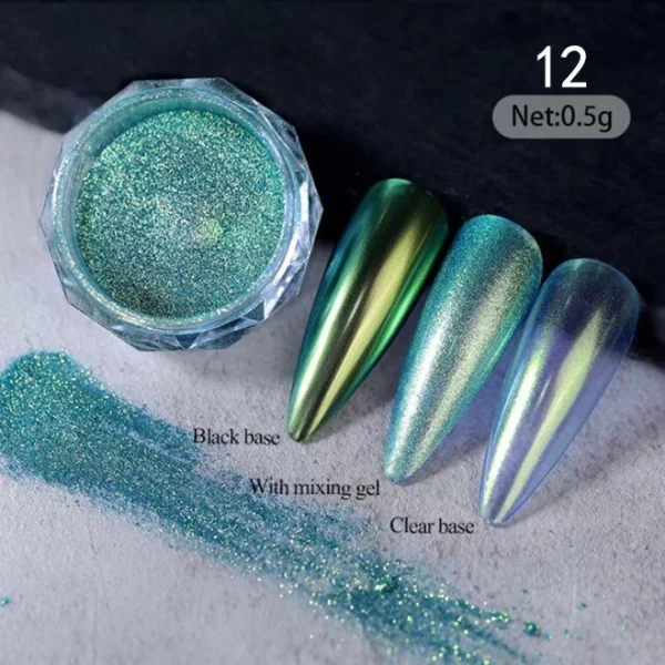 1jar Gradient Chrome Nail Powder Optical Neon Mirror Powder Metallic Mirror Effect Chameleon Pigment Glitter For DIY Manicure - Image 29