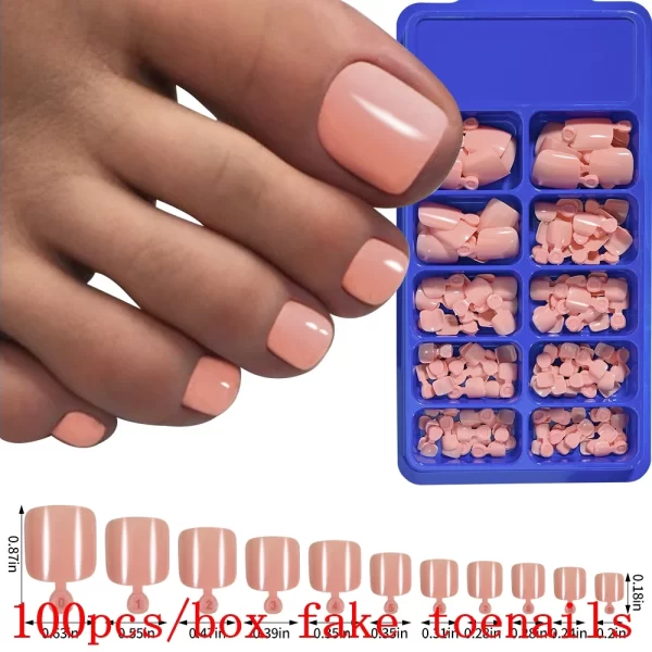 120pcs Gradient Short Ballet Press on Toenails Wearable Simple Nude Color False Toe Nails Full Cover Finished False Nail Tips *& - Image 18