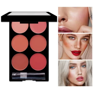 6 Colors Blush Contour Compact Makeup Delicate Skin-Friendly Brightening Skin Color Highlight Matte Contour Highlighter Palette