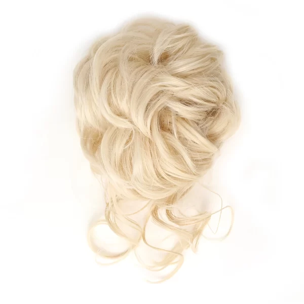 Messy Bun Synthetic Hair Piece Claw Clip Curly Wavy Hair Bun Tousled Updo Scrunchie Long Beard Chignon Ponytail for Daily Wear - Image 12
