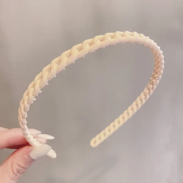 Elegant Solid Color Wave Hairbands For Women Trendy Toothed Non-slip Hair Combs Hair Accessories Girl Face Wash Sports Headbands - Image 30