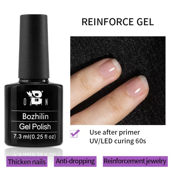 BOZLIN 5ml 4 In 1 No Wipe Painting Gel Varnish Black White Color Painting Liner Nail Art Glitter UV Gel Top Coat Manicure Polish - Image 17