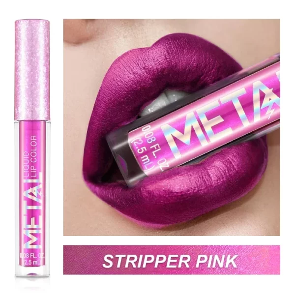 Glitter Metallic Liquid Lipstick Waterproof Shiny Shimmer Metal Lip Gloss Tint Non-Stick Cup Lipgloss Long Lasting Makeup Beauty - Image 9
