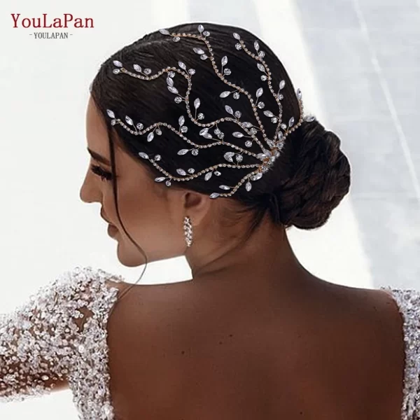 YouLaPan HP481 Crystal Wedding Comb Bridal Hair Clips Headdress Bridesmaid Women Headpiece with Comb Prom Hair Ornament Headwear - Image 5