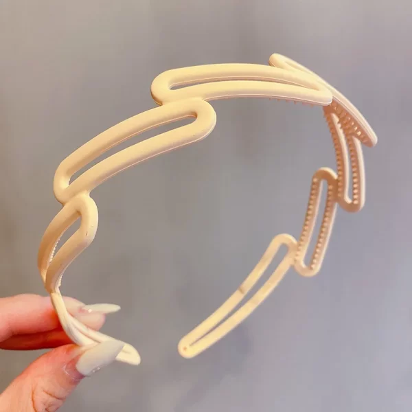 Elegant Solid Color Wave Hairbands For Women Trendy Toothed Non-slip Hair Combs Hair Accessories Girl Face Wash Sports Headbands - Image 15