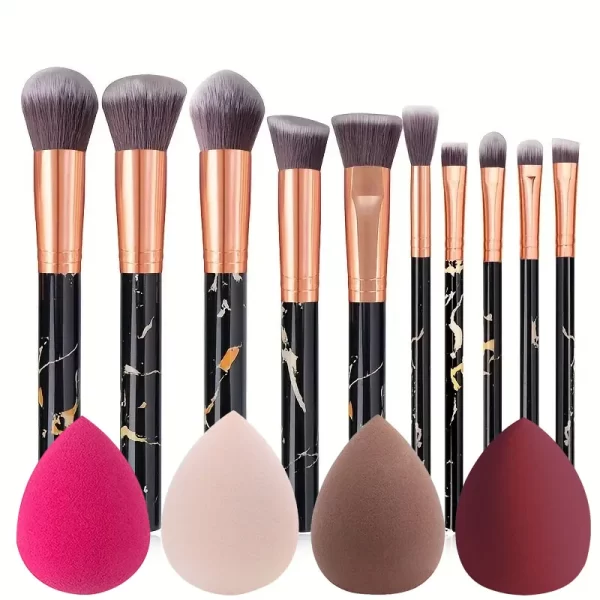 10PCS Professional Makeup Brushes Set Sponge Beauty Sponge for Women Cosmetic Brush Loose Powder Brush Blending Beauty Tools - Image 9