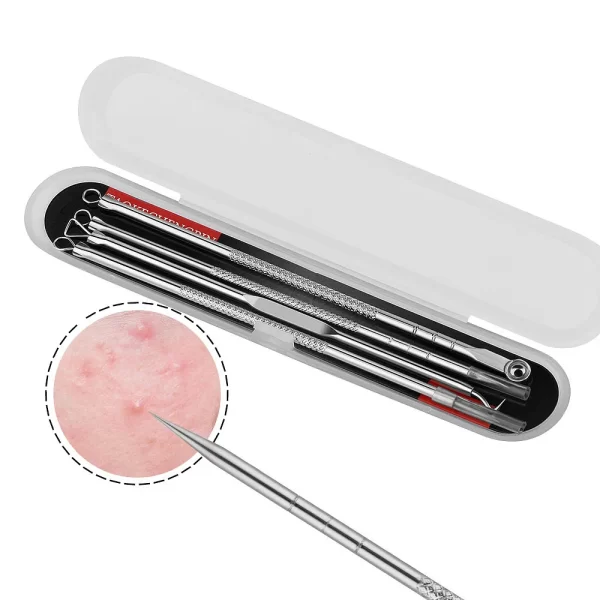 4Pcs Blackhead Acne Remover Set Beauty Skin Care Pore Cleaner Acne Needle Pimple Stainless Steel Pimple Needles Removal Tools - Image 7