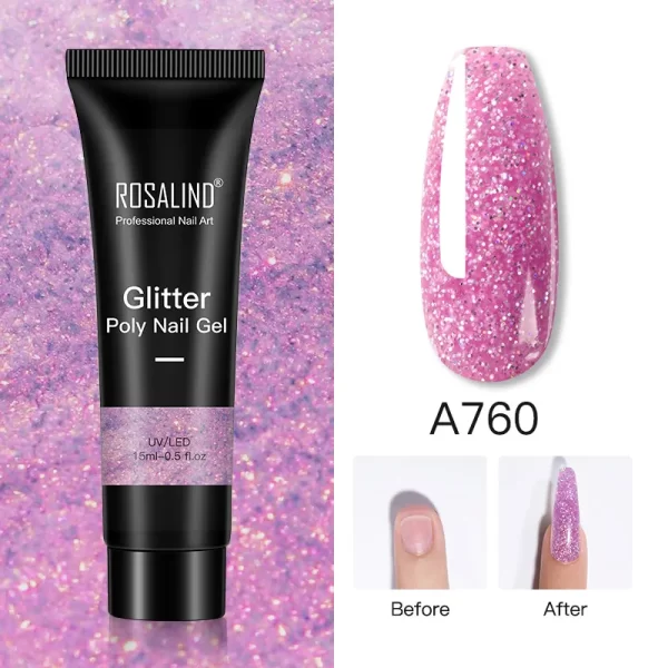ROSALIND Multicolor Poly Nail Polish Gel Acrylic Extension Gule Profession Semi Permanent Resin Art Crystal Nail Glue 15ML/30ML - Image 32