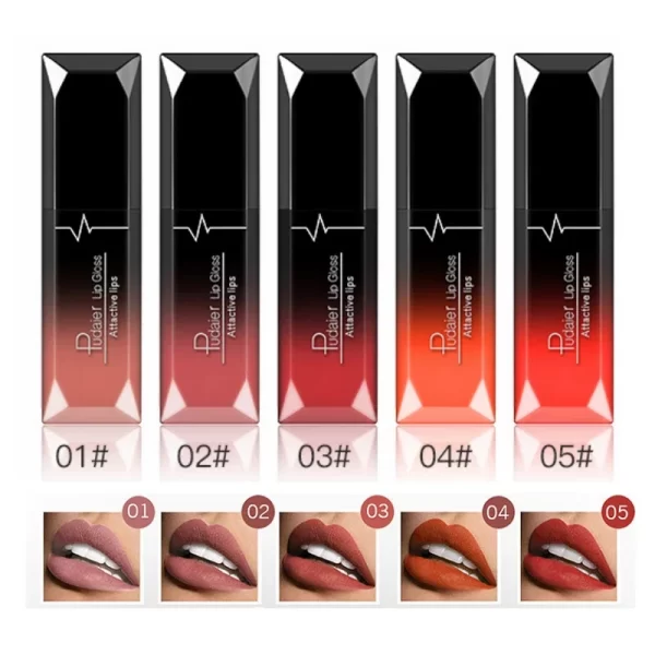 Waterproof Nude Matte Velvet Glossy Lip Gloss Lipstick Lip Balm Sexy Red Lip Tint 21 Colors Women Fashion Makeup Christmas Gifts - Image 2