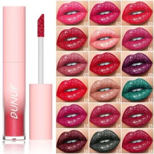 New Matte Glitter Liquid Lipstick Diamond Shiny Lip Gloss Waterproof LongLasting Pearl Lipgloss Women Lip Tint Makeup Maquillaje