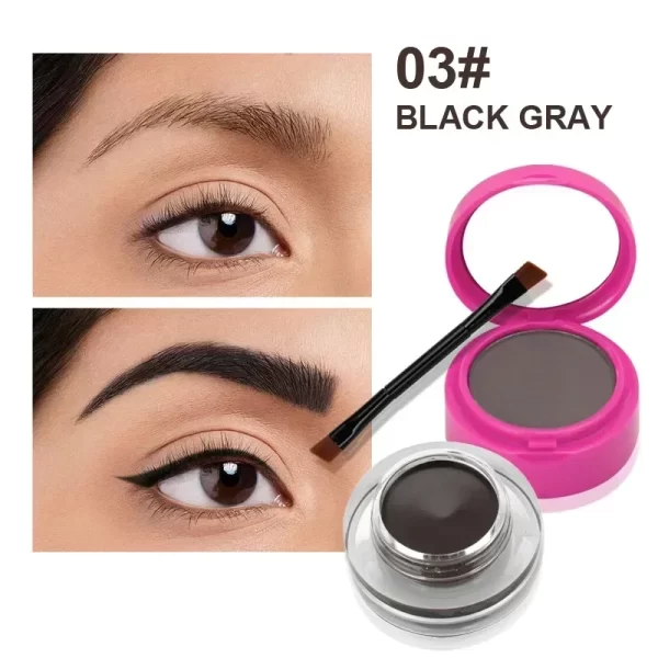 Matte Eyeliner Eyebrow Cream Gel 2 in 1 Waterproof Long Lasting Contouring Brown Black Brow Cream with Brushes Makeup Cosmetics - Image 10