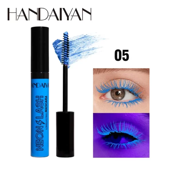 Fluorescence Mascara Waterproof No Blooming Fast Dry Colorful Neon Eyelashes Curling Yellow Blue Lengthens Eye Lashes Cosmetics - Image 10
