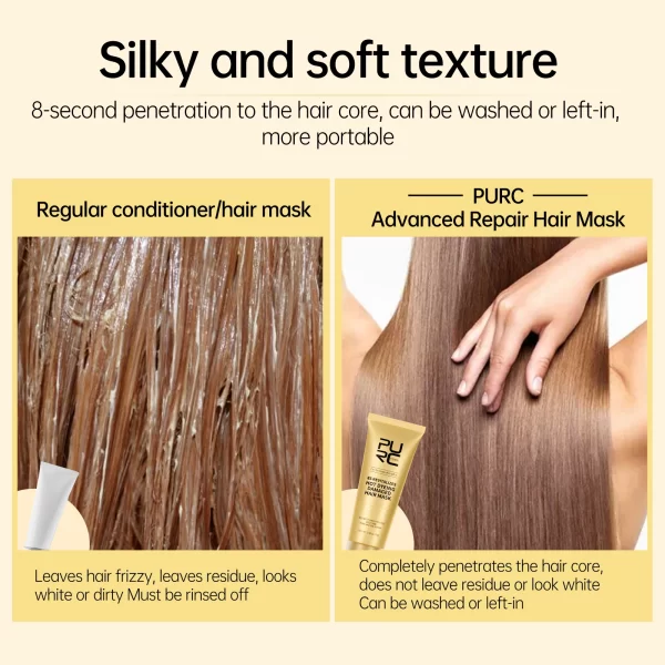 PURC Perm Dyeing Damage Hair Mask Keratin Frizz and Dry Smooth Cream Protein Essence Shiny Treatment Hair Care Salon Products - Image 4