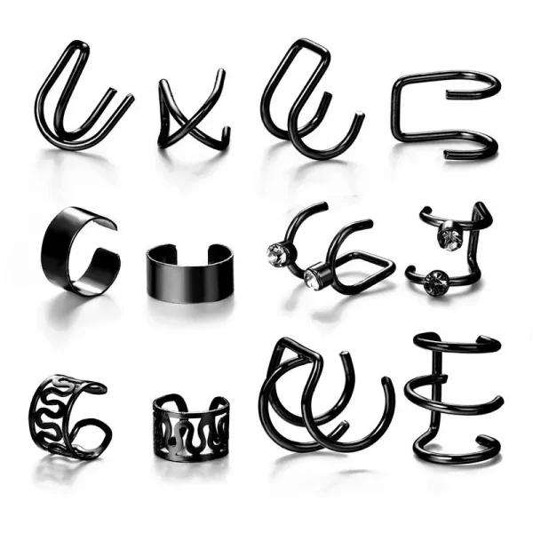 Punk Ear Clip Earrings For Women Jewelry Ear Cuffs Without Hole Fake Piercing Earring Earcuff C-shape Clip On Earrings Brincos - Image 29