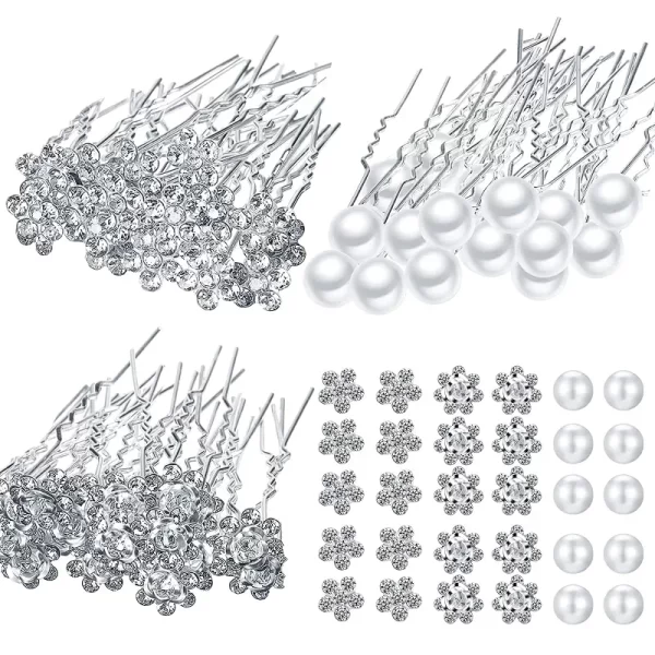 20pcs Pearl Rhinestone Wedding Hair Bridal Accessories Women Pearl Rhinestone U-shaped Pin Metal Barrette Clip Ornaments Jewelry - Image 6