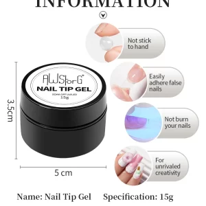 AWStorG 15G 4 In 1 Solid Nail Glue Gel Transparent UV LED Function Gel Nail Art Varnish For Manicure Extend
